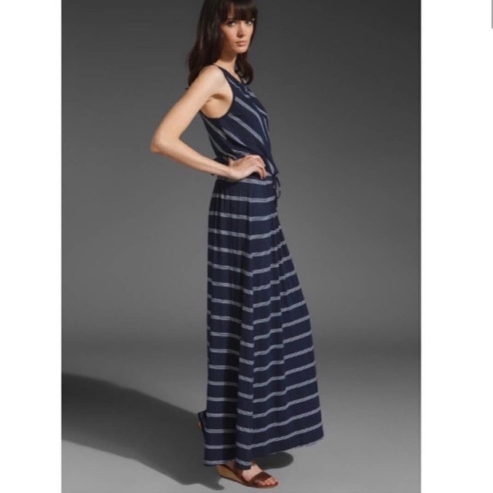 Michael Stars Striped Maxi Dress | Tall Medium | NWT | Gray & White